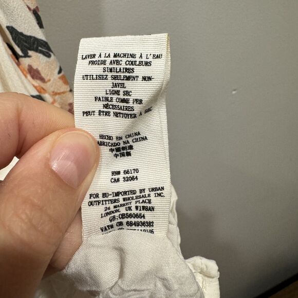 Free People All I Got Floral Maxi Dress Tie Front Tiered Women sz 8 Cream Boho - Picture 10 of 16